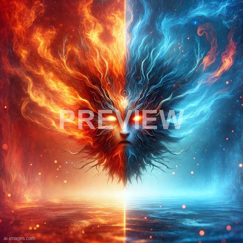 12182 - a-being-with-one-half-engulfed-in-red-flames-and-the-_250704174950_00001